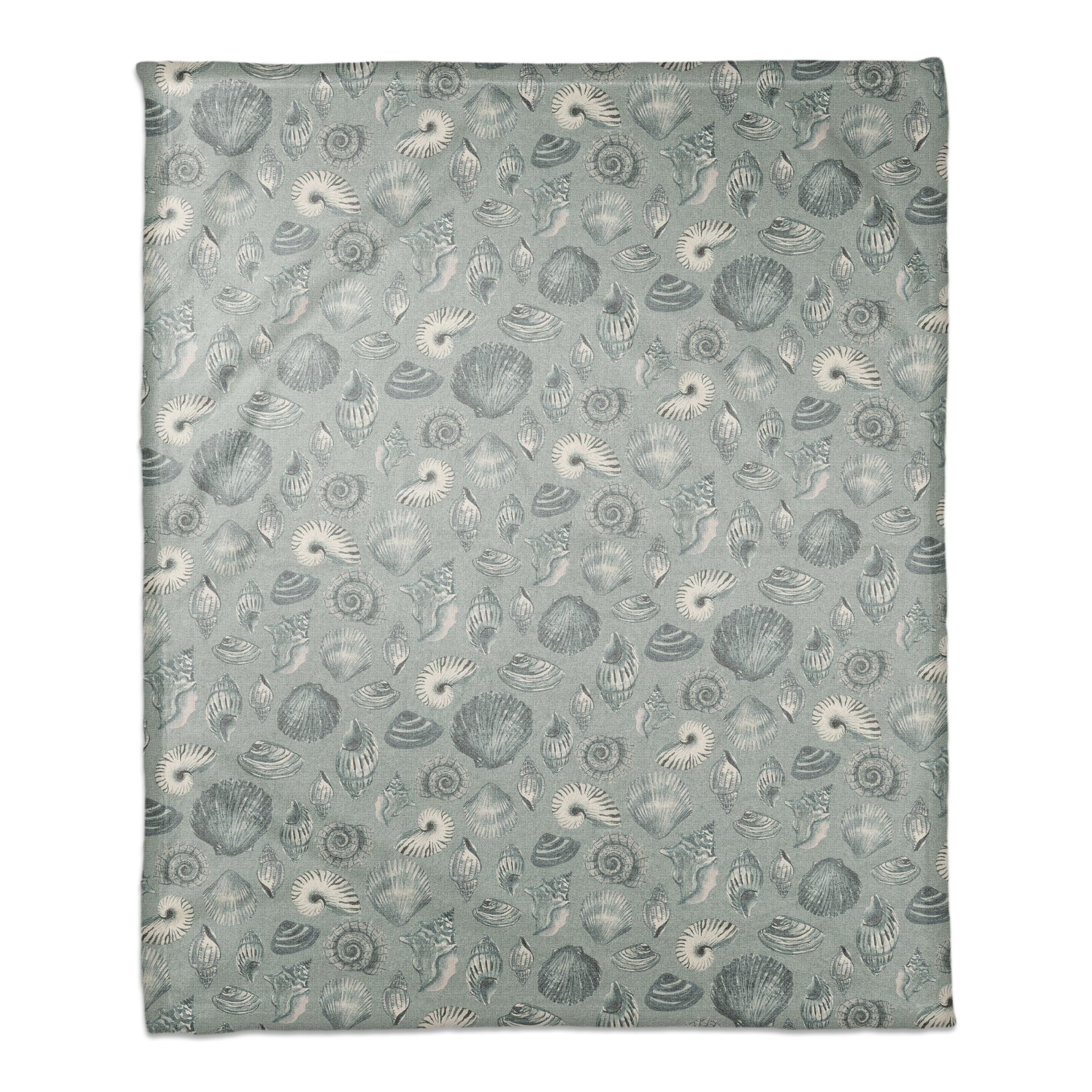 Blue Multicolor Shell Coral Fleece Blanket